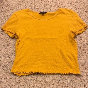 American Eagle Outfitters Mustard Yellow Ribbed Crop Top